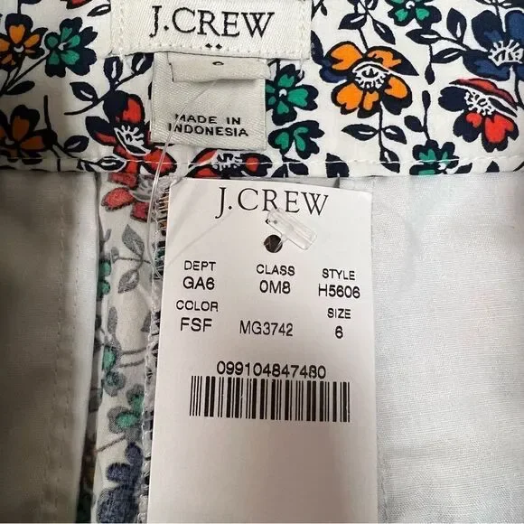 J Crew flowered high waist tie front shorts size 6 - Picture 7 of 7